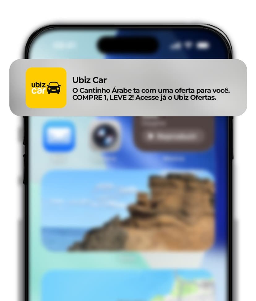 Notificação push com oferta da Ubiz Ofertas